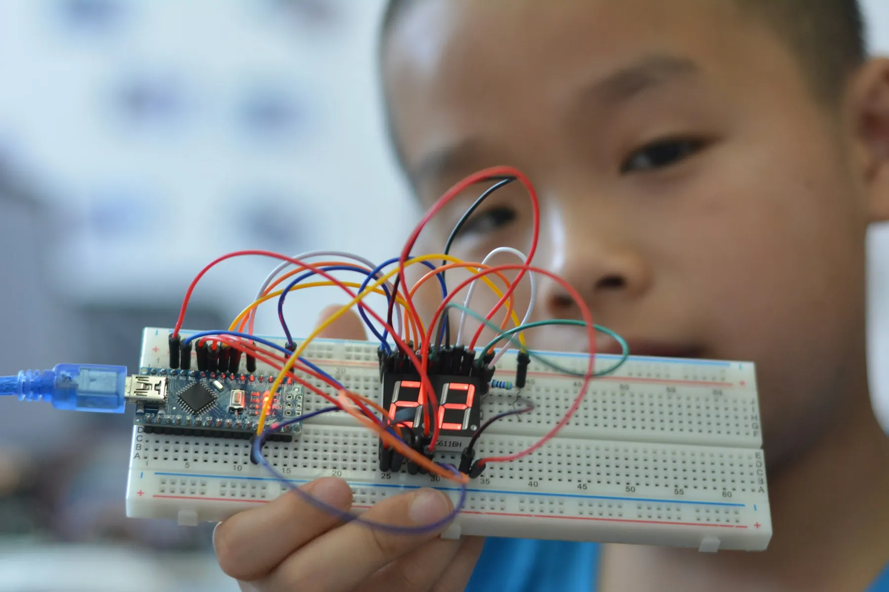 A automatic water dispenser style build, as students make in Class 5